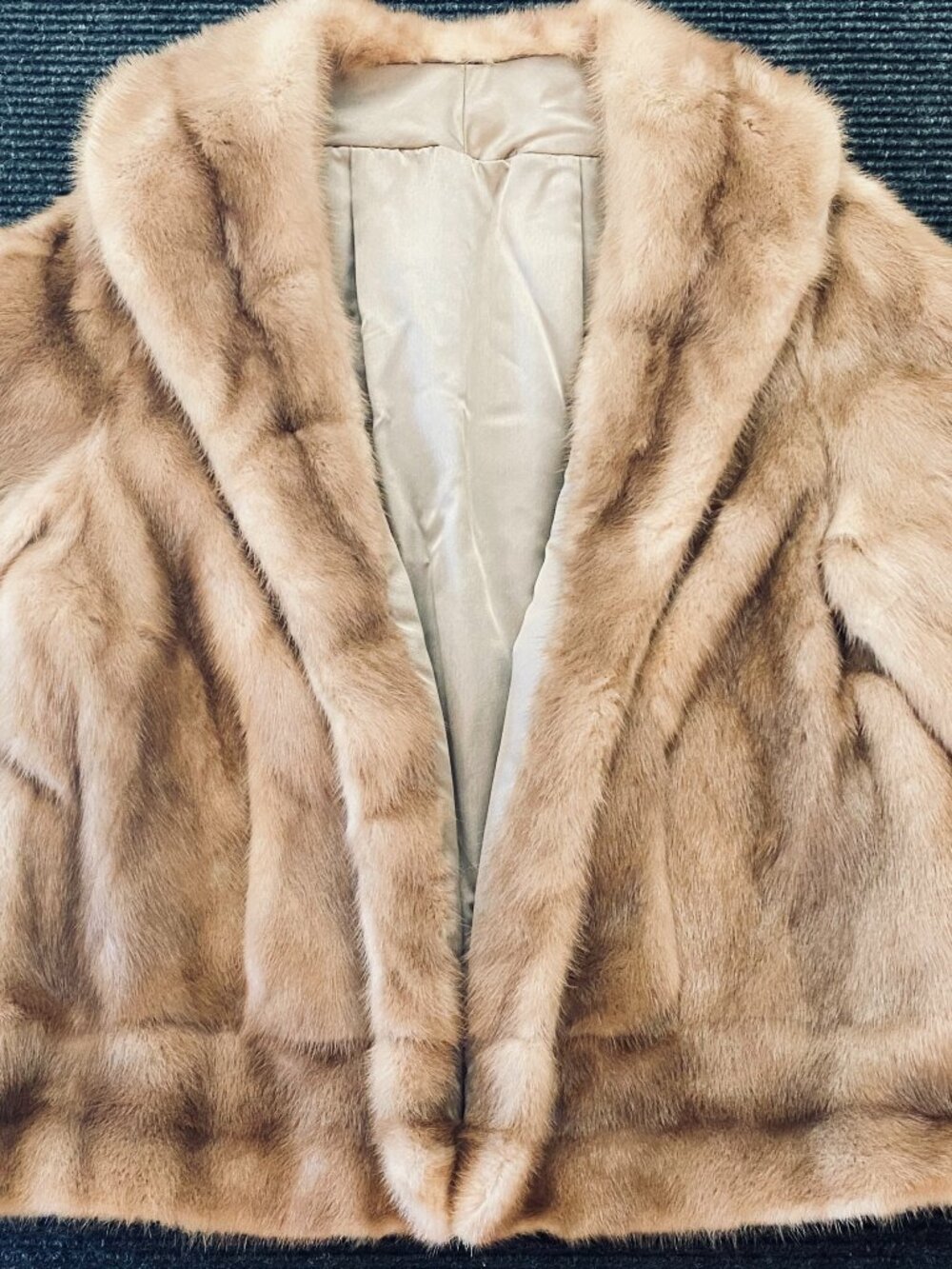 3-Pcs Vintage Autumn Haze Brand Emba Natural Brown Mink Fur Coat & Stole & Boa - Picture 9 of 17
